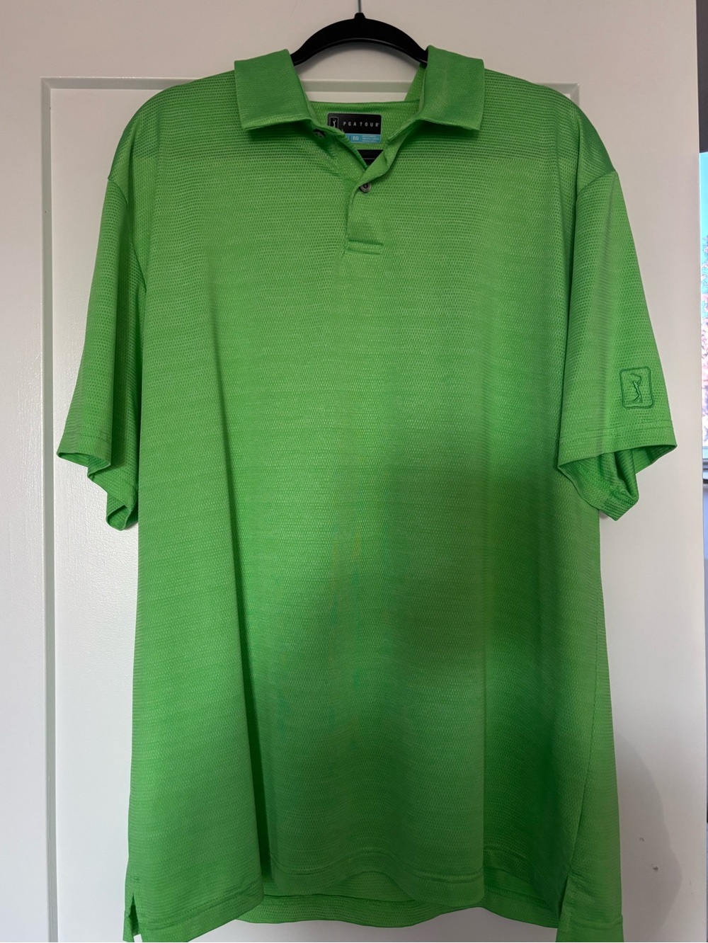 PGA Tour Men’s Lime Green Short-Sleeve Golf Polo